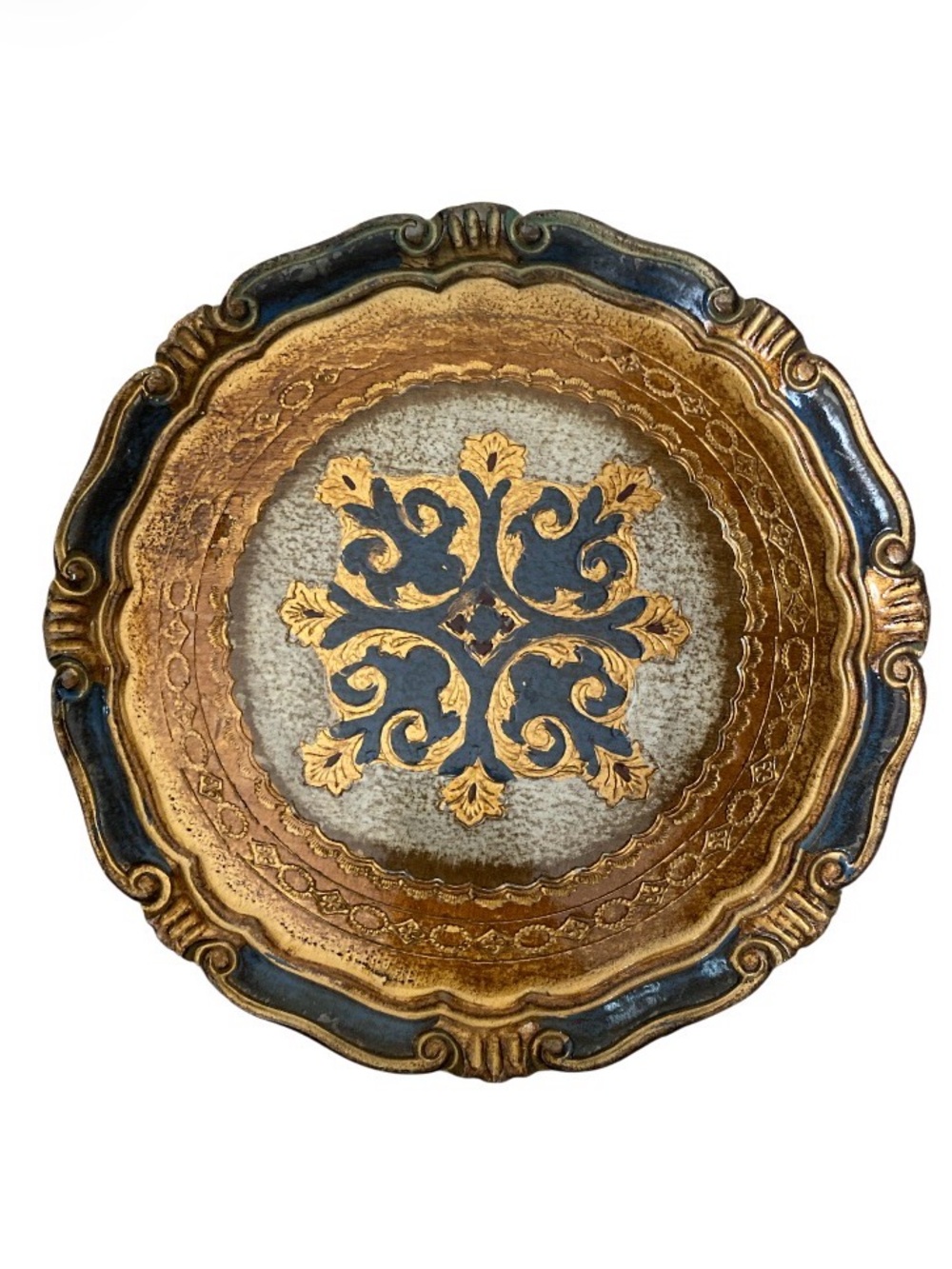 Italian Florentine Wood Trays Mid 20th Century 11 Inches - Picture 3 of 12